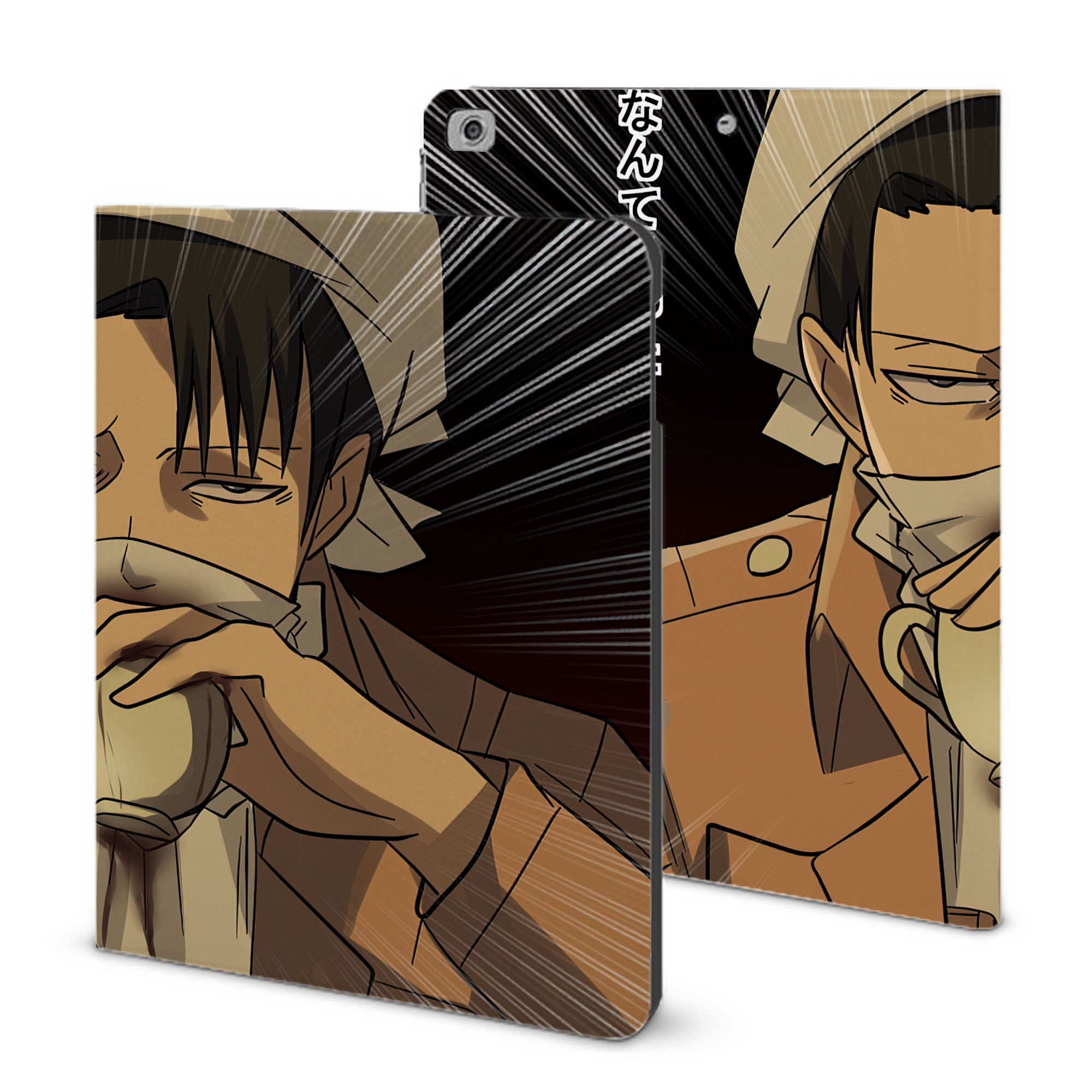 （画像用） 進撃の巨人 Attack on Titan IPad ケース ブック型 PUレザー TPU 耐衝撃 軽量 薄型 ペン収納なし 全面保護 IPad 各モデル対応